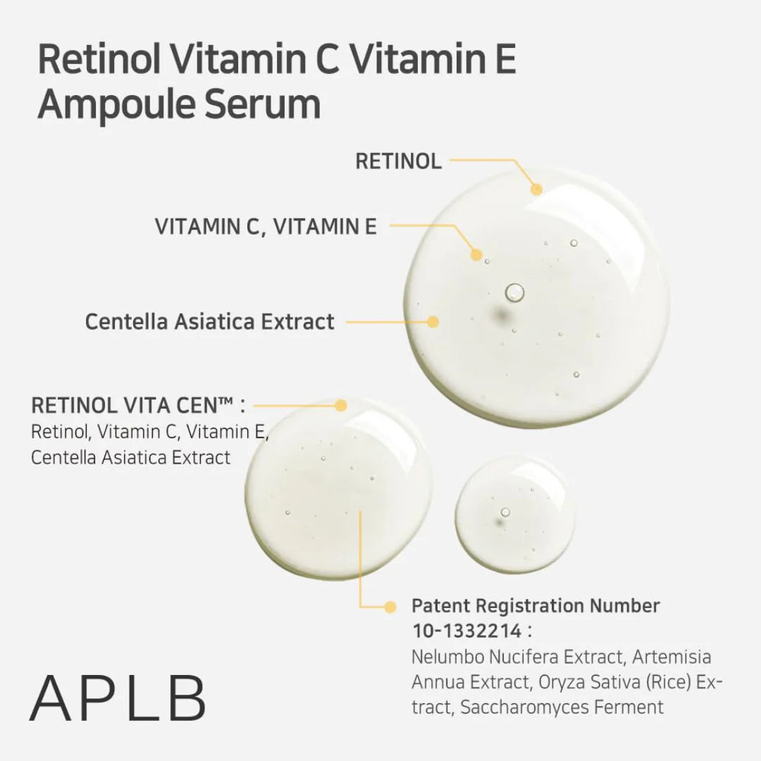 Retinol Vitamin C Vitamin E Ampoule Serum - Ορός Αναγέννησης & Αντιγήρανσης με Ρετινόλη, Βιταμίνες C & E