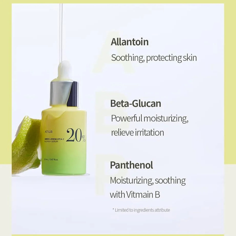 Green Lemon Vita C Blemish Serum - Ορός με βιταμίνη C και φερουλικό για λάμψη