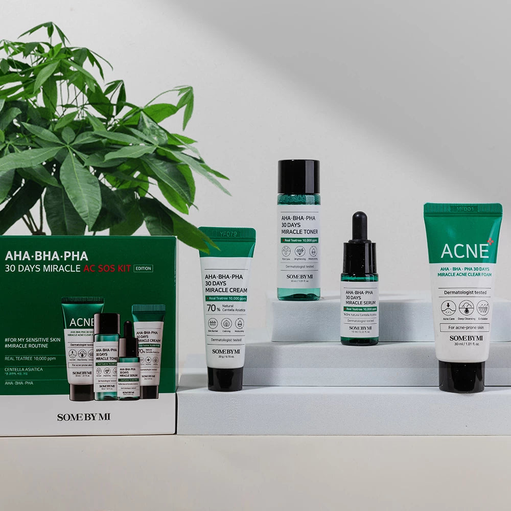 AHA BHA PHA 30 Days Miracle AC SOS Kit - Σετ 4 προϊόντων κατά της ακμής