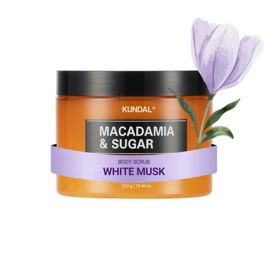 Macadamia & Sugar Body Scrub White Musk – Απολεπιστικό Σώματος με Ζάχαρη & Macadamia