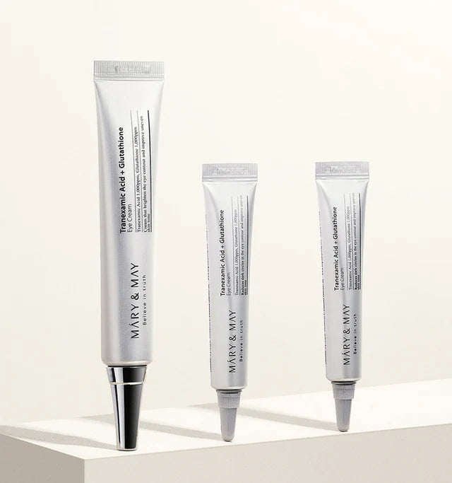 tranexamic acid and glutathione eye cream Mary & May + Brighten and refresh your skin with the Glutathione Eye Cream Special Set Mary & May Tranexamic Acid