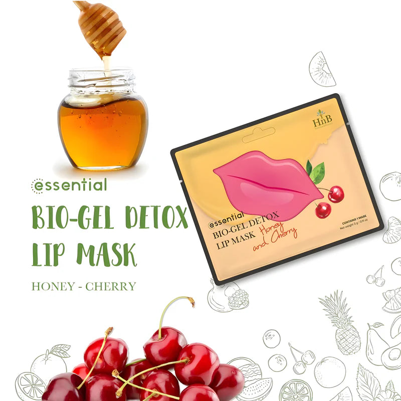 Bio-Gel Detox Lip Mask Lip Patch - Honey & Cherry - Ενυδατική μάσκα χειλιών