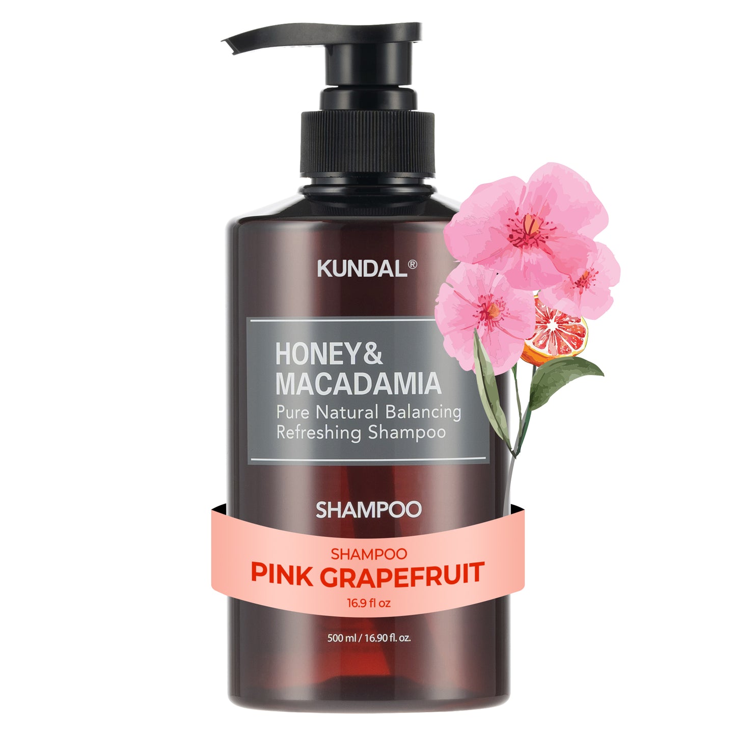 Honey & Macadamia Natural Shampoo Pink Grapefruit - Σαμπουάν Ενυδάτωσης & Λάμψης με Λευκό Μόσχο