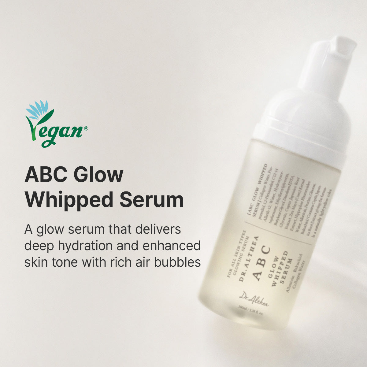 ABC Glow Whipped Serum - Ενυδατικός Ορός Foam-to-Water με Κολλαγόνο & Bakuchiol