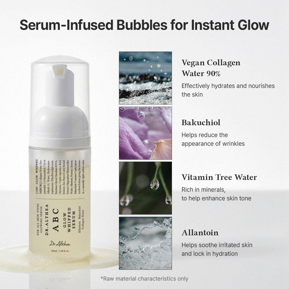 ABC Glow Whipped Serum - Ενυδατικός Ορός Foam-to-Water με Κολλαγόνο & Bakuchiol